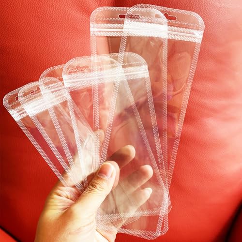 Image of 100 Pcs Beadable Pen Packaging Bags for Small Business, Clear Pen Bag for Bead Pens, Zipper Smell Proof Storage Bags for Packaging Lipgloss, Jewelry, Cosmetic,Candy 2.95x9.8inch