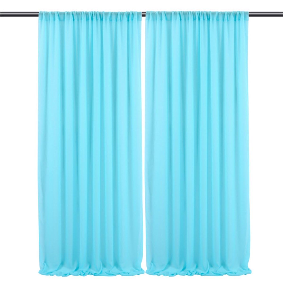 Chiffon Vorhänge für Hochzeiten, 100D Leichter Stoff, Hochzeitsbogen Vorhänge, romantischer Hintergrund, Party Dekoration für Hochzeitslocation und Events (blau, 1,5 x 3 m, 2 Stück)