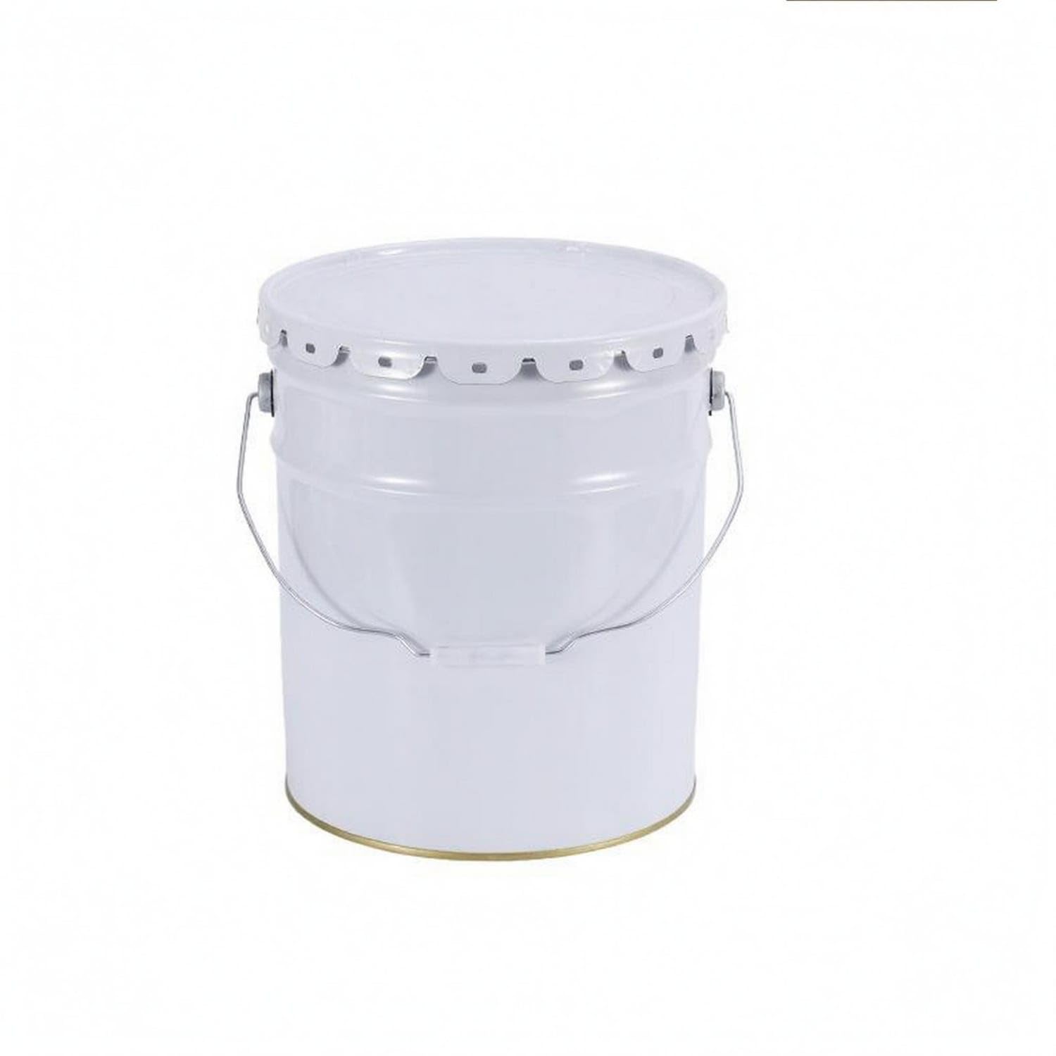 Glossy Finish Tin Pail Rolled 18L Bucket with Lid Metal Silver | Construction Finish Handle Metal Silver 18L Bucket With Lid-image-16