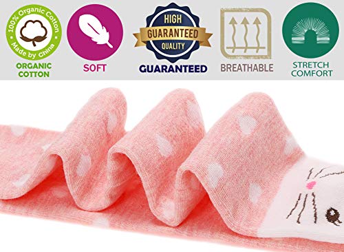 ANTSANG Kids Girls Knee High Socks Long Boot Crazy Silly Fun Gift Cute Tall Animal Socks for Child 6 Pairs Stocking Stuffers Gifts for 10 Year Old Girls Birthday Gifts Ideas(Light Animals)2