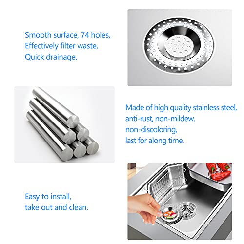 Colador protector para desagüe de acero inoxidable 8 piezas miniatura 3