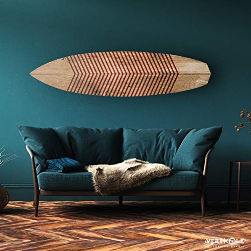 Planche de Surf Alu Décorative Design Minimaliste 150 x 40 cm - 3 Couleurs au Choix (Rouge)