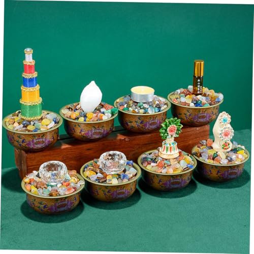 Cuenco de agua budista PRETYZOOM para altar con 28 piezas de vasos rituales 7