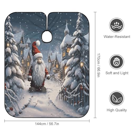 Capa para Corte de Cabello con Diseño Navidad 66.9x56.7 pulg miniatura 2