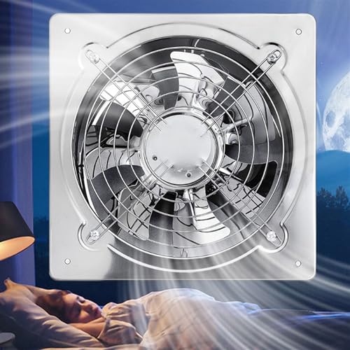 Ventilador de ventilación Cocina Acero inoxidable Extractor de aire Extractor doméstico Ventilador de ventana potente Ventilador de ventilación para baño (12 pulgadas) miniatura 5