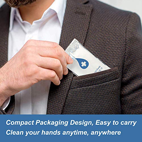 image for MJewerly 75% Alcohol Wet Wipes, Alcohol Hand Wipes Individually Wrappe