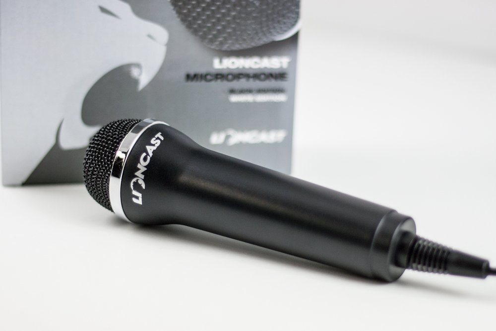 Lioncast Microfono USB Universale per Computer, Karaoke e Gaming, Nero