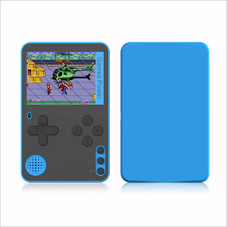 K10 Portable Mini FC Card Handheld, Magnetic adsorption Mobile Phone Shell Card Small Handheld Game Console with 500 Games (Blue)