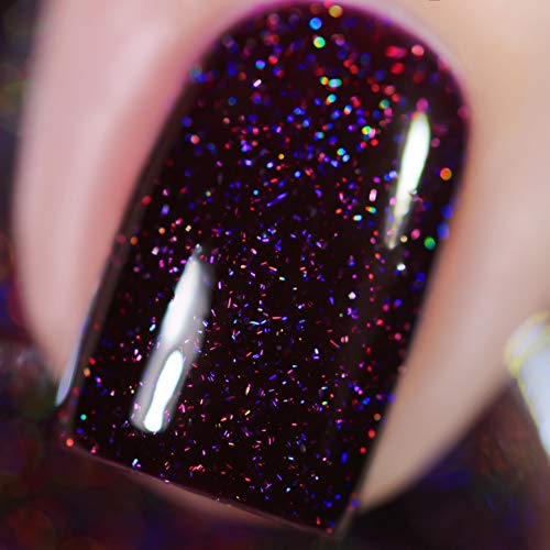 Image of ILNP Madeline - Delicious Dark Berry Holographic Nail Polish, Chip Resistant, 7-Free, Non-Toxic, Vegan, Cruelty Free, 12ml