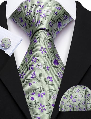 Image of Barry.Wang Ties for Men Silk Tie Sets Polka Dot Woven Necktie Pocket Square Cufflinks Business Wedding