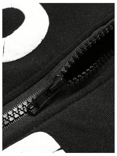 SOLY HUX Men's Letter Graphic Zip Up Hoodie Sweatshirt Long Sleeve Hooded Casual Jacket Streetwear3