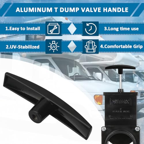 Image of 4 Pack Aluminum RV Dump Pull Handles for Black & Gray Tank 1.5 /2 /3 inch | Upgrade waste dump valve handle, fits 1.5 /2 /3 inch black & gray tank dump gates, for RV camper sewer tank, universal fit