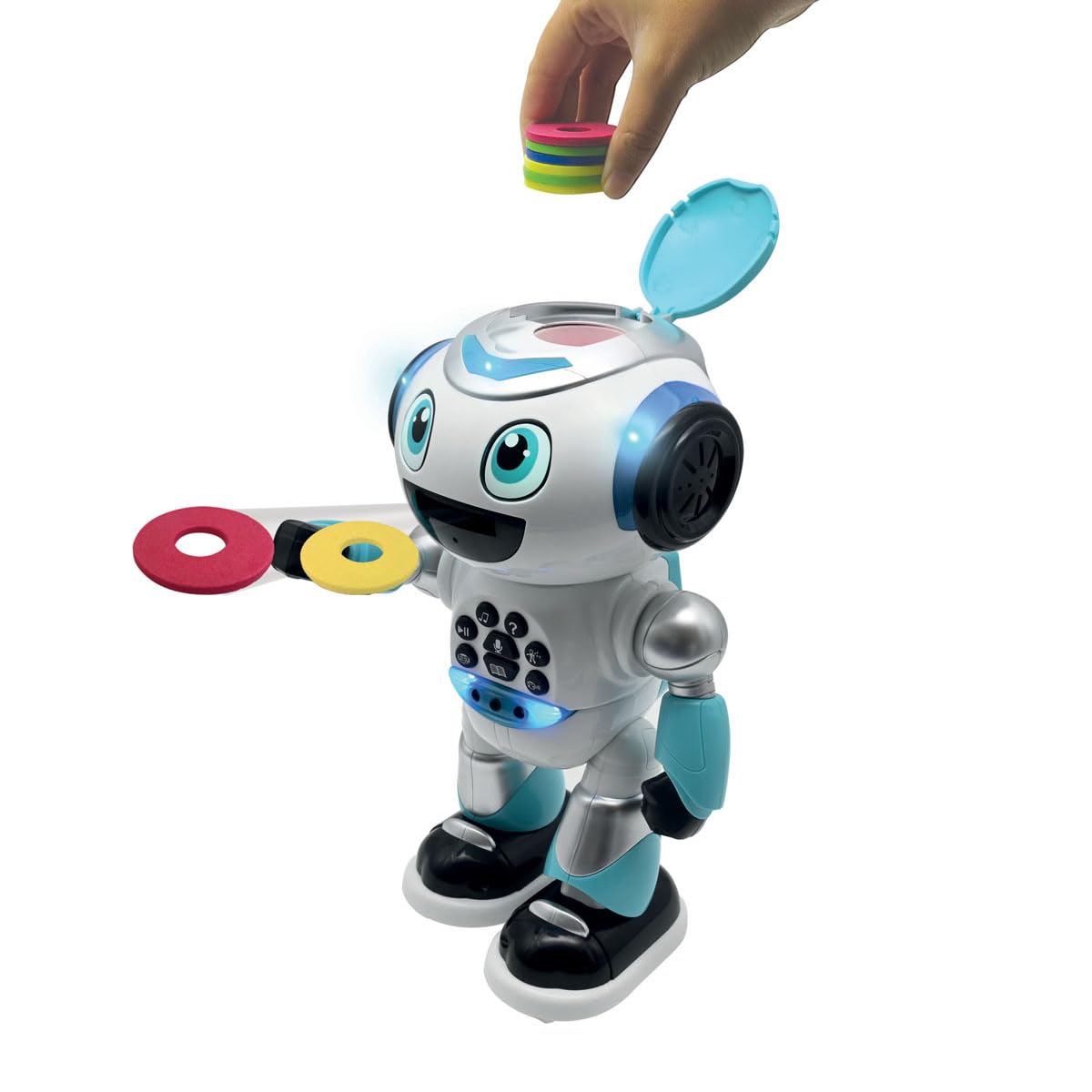Lexibook, Powerman Advance, Robot telecomandato, giocattolo interattivo per bambini, cammina, balla, suona musica, fa e racconta storie, concorsi educativi, Stem programmabile, spagnolo, ROB28ES