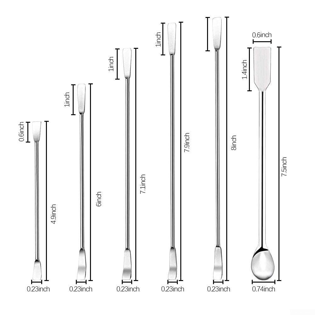 Juego completo de herramientas de mezcla y muestreo, 12 piezas de utensilios de laboratorio de acero inoxidable
