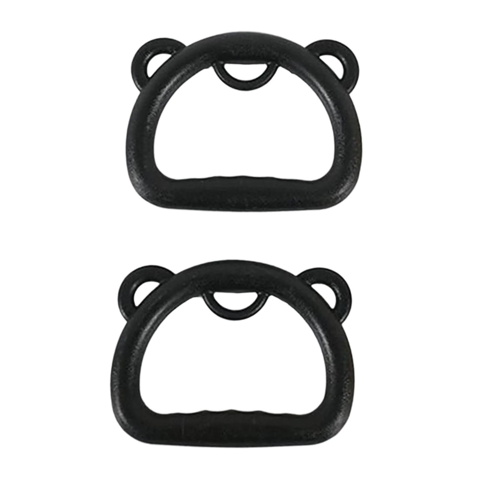 kowaku 2 Pieces Gymnastics Rings Nonslip Handles Pull up Bar Attachment Easy Install Sturdy Practical Fitness for Children Gym Rings, Black