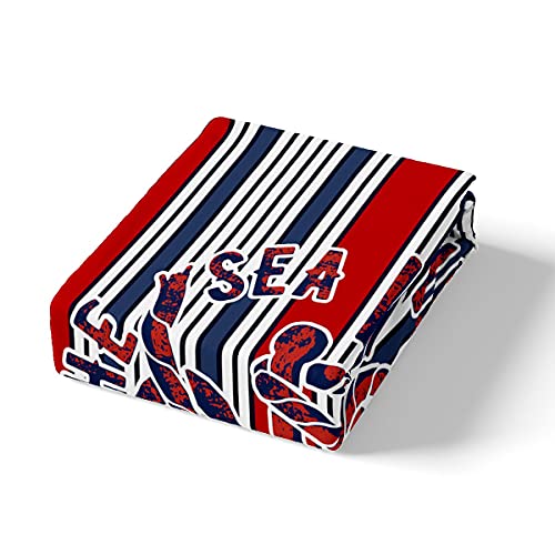 Parure housse de couette King en lin et microfibre texturée au motif ancre