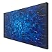 MyArton Large Abstract Dark Blue Square Wall Art Hand Painted Textured Oil Painting on Canvas Ready To Hang 60x30inch