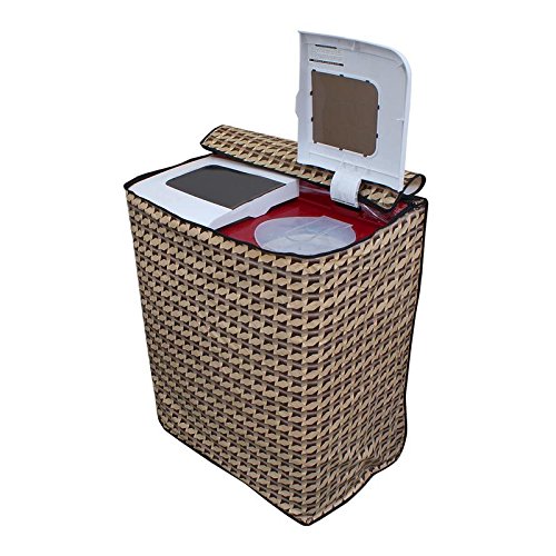 Lithara PVC Semi Automatic Washing Machine Cover For Electrolux ES80EEWH 7 Kg | Size : 58.4 x 58.4 x 88.9 Cm | (Brown)-image-26