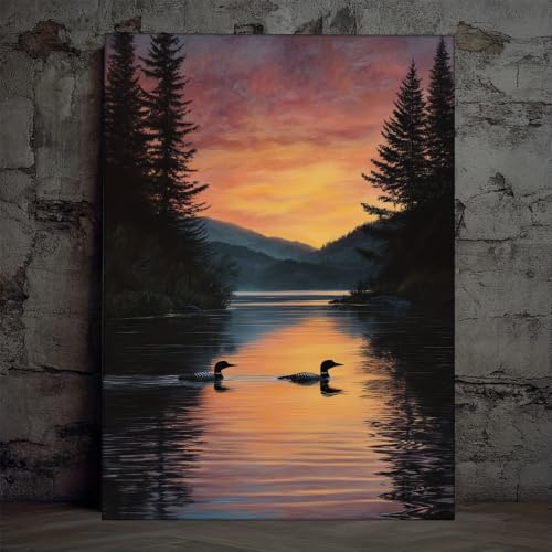 Tableau sur toile grand format sans cadre, décoration murale coucher de soleil pour le salon