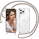 Nupcknn Handykette für iPhone 16 Pro Hülle mit Band,Ultra Dünn Transparent Handyhülle (Abnehmbar Einstellbar) Necklace mit Kordel zum Umhängen Kameraschutz Handy Kette Stossfest Schutzhülle