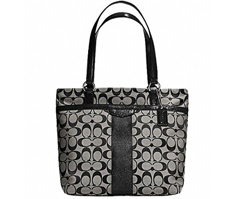 coach signature stripe tote