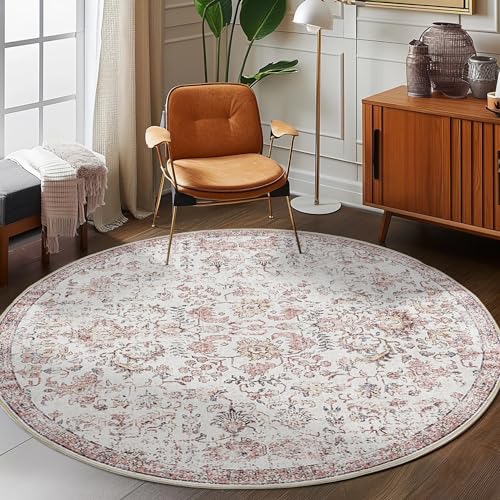 jinchan Tapete Redondo Vintage Boho 7ft Rojo miniatura 2
