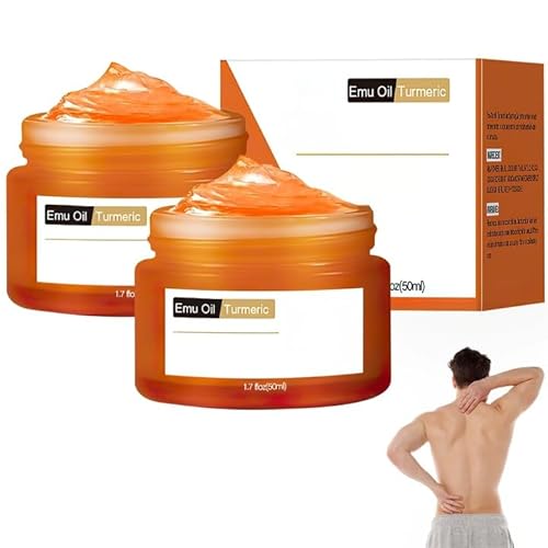 Tabriyot 2PC Emu Oil & Turmeric Joint Gel,Professional Emu Oil Turmeric Bone Gels,Joint Massage Gel for Back, Neck, Hands, Knee,Fast-Absorbing Non-Greasy Formula