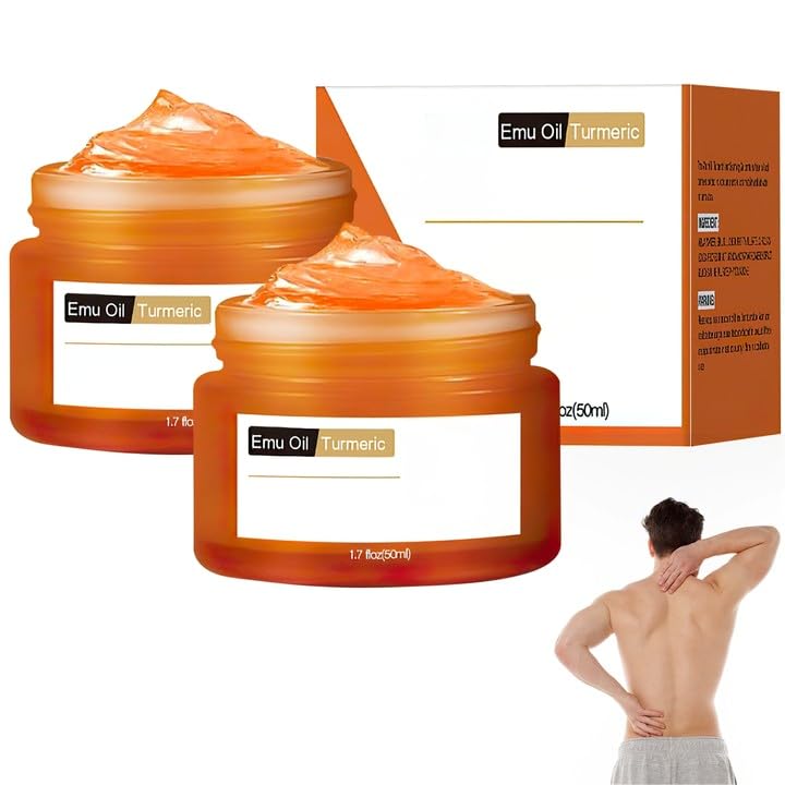 2 unidades de aceite de emú y cúrcuma para articulaciones, gel profesional de aceite de emú para huesos de cúrcuma, gel de masaje de articulaciones