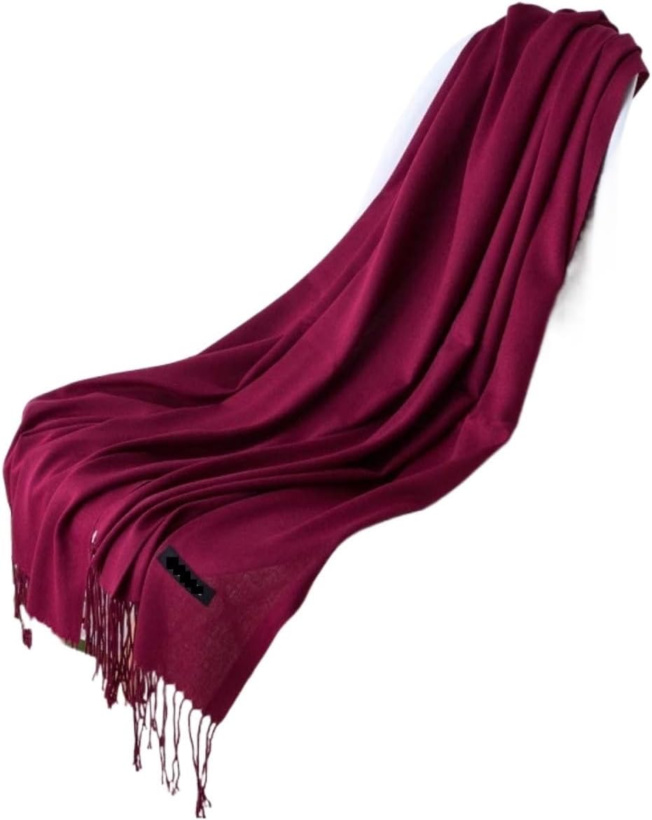 Scarf Shawl Unisex Scarf Thick Warm Winter Soild Color Tassel Shawl Women's Wraps(Medium)