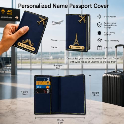 Image of Gift for Husband | Personalized Wallet Gift Set with Passport Cover, Keychain & Sunglass Cover | Anniversary & Birthday Gift
