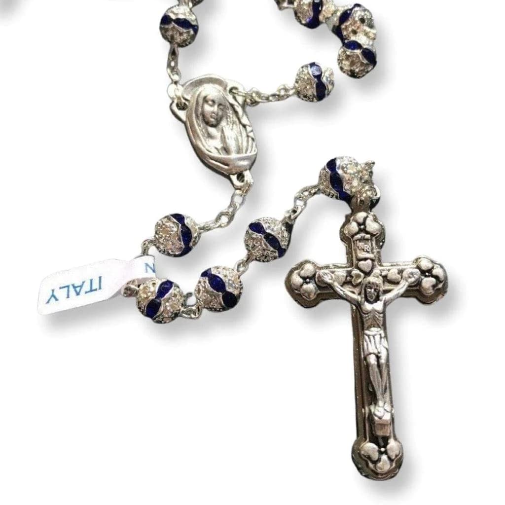 Catholically Blessed Virgin Mary - Bohemian Crystal Rosary - Rhinestone - Blessed by Pope