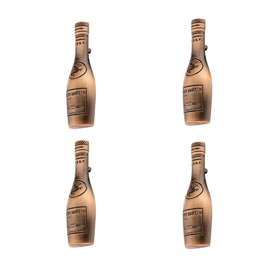 4x Vintage Red Bronze Wine Bottle Cabinet Wardrobe Door Drawer Handle Pull Knob|1X Drawer Knob2X Mounting Screw| Cabinet Knobs & Pulls| Home Improvement