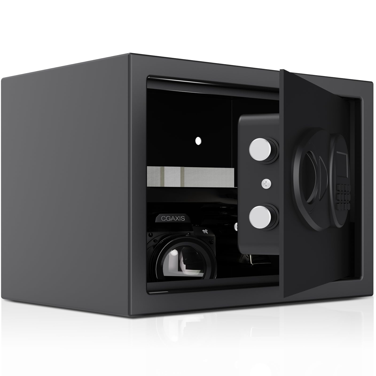 Home Digital Security Safe Box Lock Safe Steel Cabinet Safe Keypad Lock with Keys Wall or Cabinet Anchoring Design Safes for Money Jewelry Documents 1.04 Cubic,Black