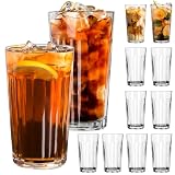 Cadamada Drinking Glasses,11oz Stackable Juice Glasses,Bar Glasses for Cocktails, Wine, Whiskey, Nig