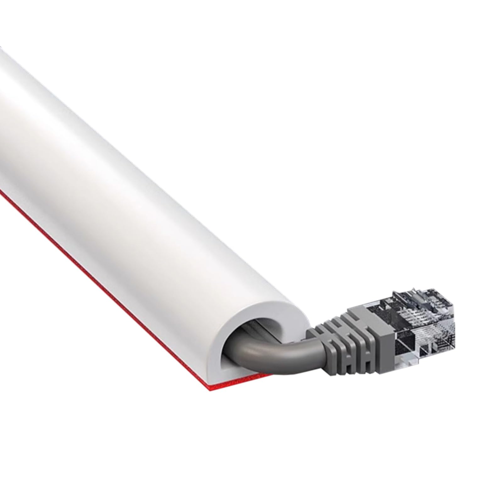 Cubiertas de suelo para cables Escondites de cables para TV montada 1 3 5 9 13 15 21 27 29 30 M, cubiertas de alambre semicirculares para cables en la pared negro gris, canaleta de(White,27m/88ft)