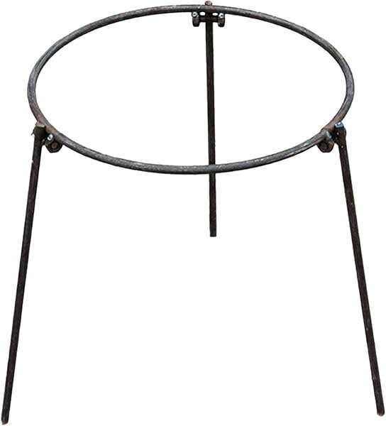 Treppiede per falò, Supporto per pentole, Padella, Supporto per Cucinare Portatile, griglia Pieghevole da Campeggio per braciere, Prato, Escursionismo, Anello Singolo da 34 - 1
