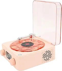 Caixa De Som Vitrola Toca Disco Vinil Bluetooth Cartao Tf USB Recarregavel Portatil Musica Luminaria Led Retro Vintage