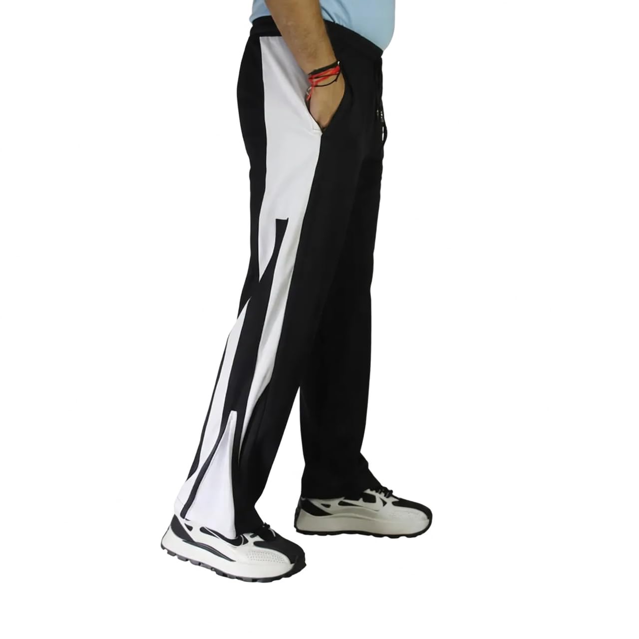 Men's Two Tone Track Pants | Colour Block Lower | Relaxed Fit | Ankle Zip | Polyester Lycra Fabric | Running, Workout & Casual Wear-picture-10