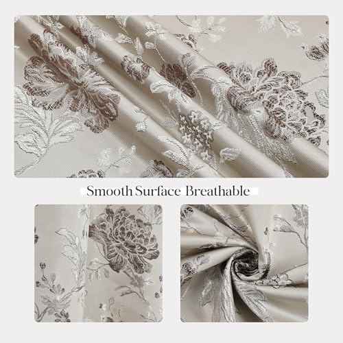 Image of FRESH FROM LOOM Floral Window Room Darkening Curtains 6 Feet Long|High Tenacity Yarn Polyester Weaved Grommet|Premium Screens for Home Office|Prada for Living Room,Dust Repellent(Coffee,6ft,1pc)