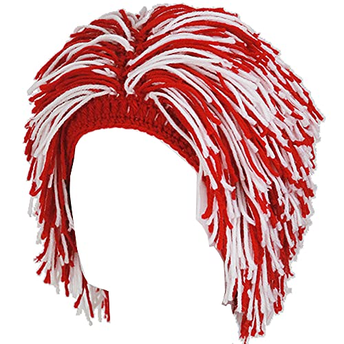 YEKEYI Barbarian Knit Beard Wig Beanie - Funny Hat for Adults and Kids