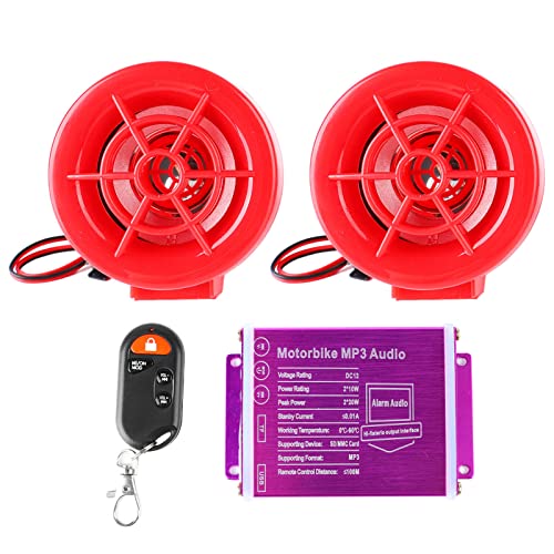 Alarma para Moto, Radio con Sonido, Reproductor MP3, Radio FM Impermeable, Sistema de AltavocesUSB para Moto, Antirrobo, con Control Remoto y Accesorios Completos