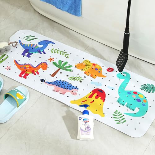 La mejor selección de Alfombrillas para bañera , tabla con los diez mejores. 46 Tapete para Baño niños,100x40CM Alfombrilla de Baño Antideslizante,Alfombrilla de baño Grande Antideslizante de Dibujos Animados,con Orificios de Desagüe y Ventosas...