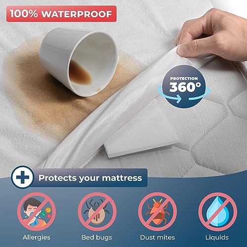 WRAPPYBAG Bed Bugs Mattress Protector - Mattress Cover - Zipped Mattress Protector - Waterproof - Cotton Surface - Double Size - Image 3