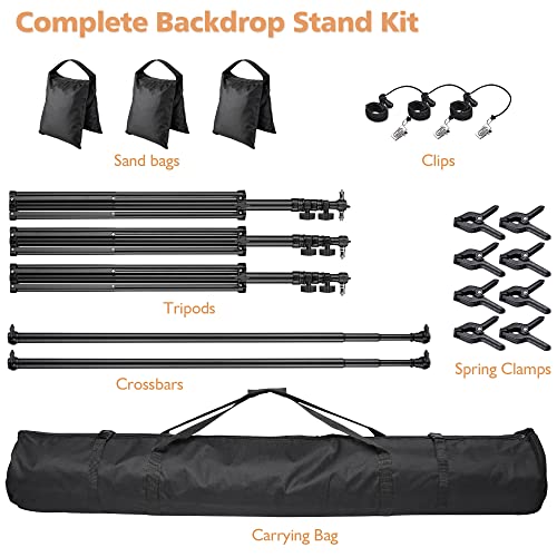 Aw 10X20Ft Backdrop Stand Adjustable Photography Background Support System 2 Way To Set Up For Party Wedding Photography Classroom Stage For Puppets 8 Spring Clamps,3 Clips,3 Sand Bag,1 Carry Bag #TOP7