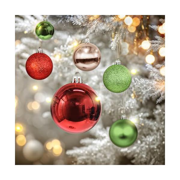 Christmas tree ornaments 68pcs shatterproof christmas balls decorations set xmas decorative hanging ornaments for christmas tree wreath garland party home office holiday decor gold green red  urban country home decor
