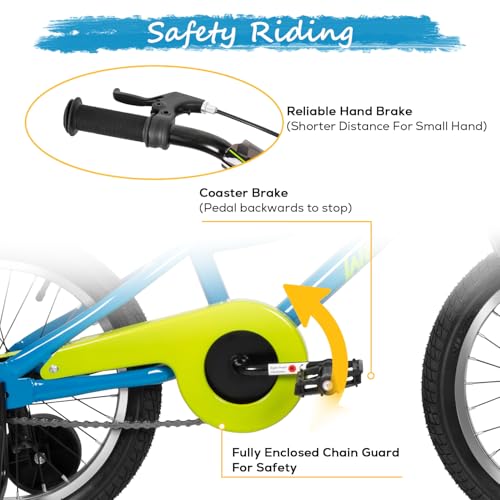 WEIZE 16 Inch Kids Bike Dark Blue