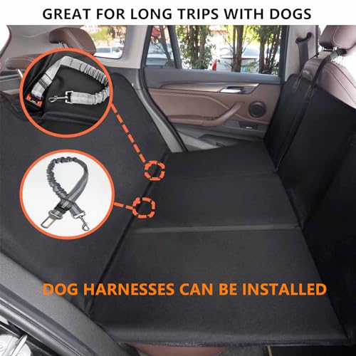 BORKIN Back Seat Extender for Dogs, Hard Bottom Dog Car Seat Cover with AC mesh Vent, Waterproof Dog Backseat Cover for Car, Foldable Dog Hammock for Car Travel BORKIN Back Seat Extender for Dogs, Hard Bottom Dog Car Seat Cover with AC mesh Vent, Waterproof Dog Backseat Cover for Car, Foldable Dog Hammock for Car Travel