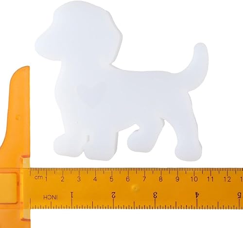 Miniatura 2 de HomeSoGood 2 moldes de silicona con forma de perro, moldes de silicona para horno, moldes de silicona seguros para hornear, jabón, velas, arcilla,