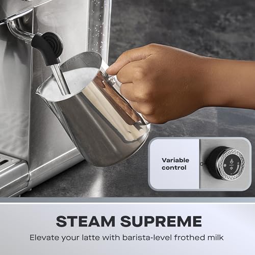 Daewoo Compact Espresso Coffee Machine, Digital, 20Bar Pressure, Professional Look With Steam Wand, Barista Quality Coffee Made At Home With Ground Coffee, 1.2 Litre Water Tank, Accessories Included - Image 5