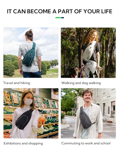 WATERFLY Brusttasche Schultertasche Umhängetasche Herren Klein Männerhandtasche Sling Bag Damen Tasche Messenger Crossbody Bag Crossbag für Outdoor-Sportarten Reise Radfahren Wandern